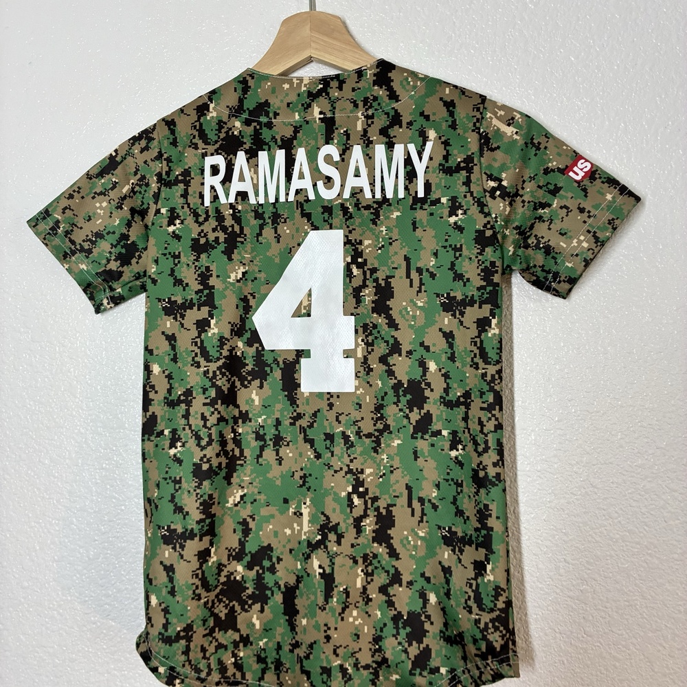 San Diego Padres Jersey Youth Small Green Camo MLB Baseball Ramasamy 4 BDA Boys - Picture 2 of 13
